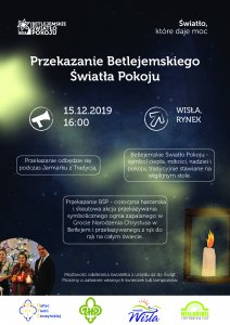 Plakat przekazania Betlejemskiego Światła Pokoju